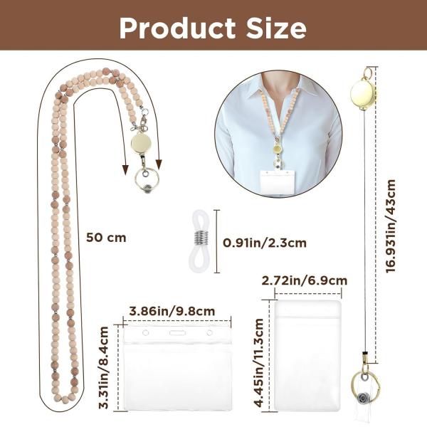 Retractable Badge, ID Card Holder for Office Stylish, Lanyards for Teachers Nurses and Travelers keychain alternate view
